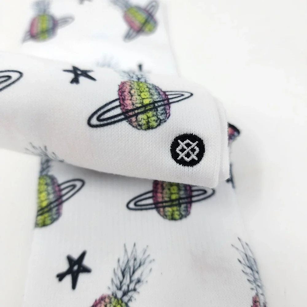 Stance Crew Sock Women's M Pineapple Planet Design